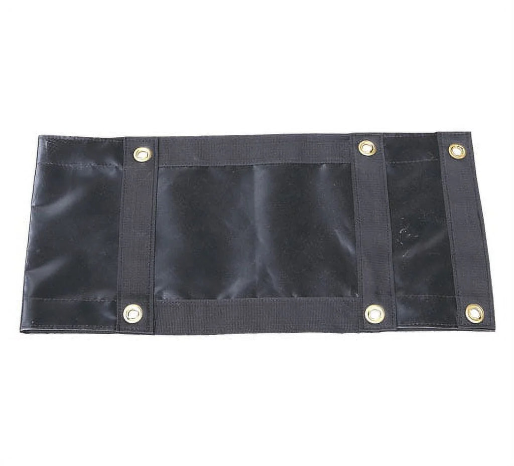 Black Asphalt Vinyl Dump Truck Tarp with Double Pocket & Grommets N4482