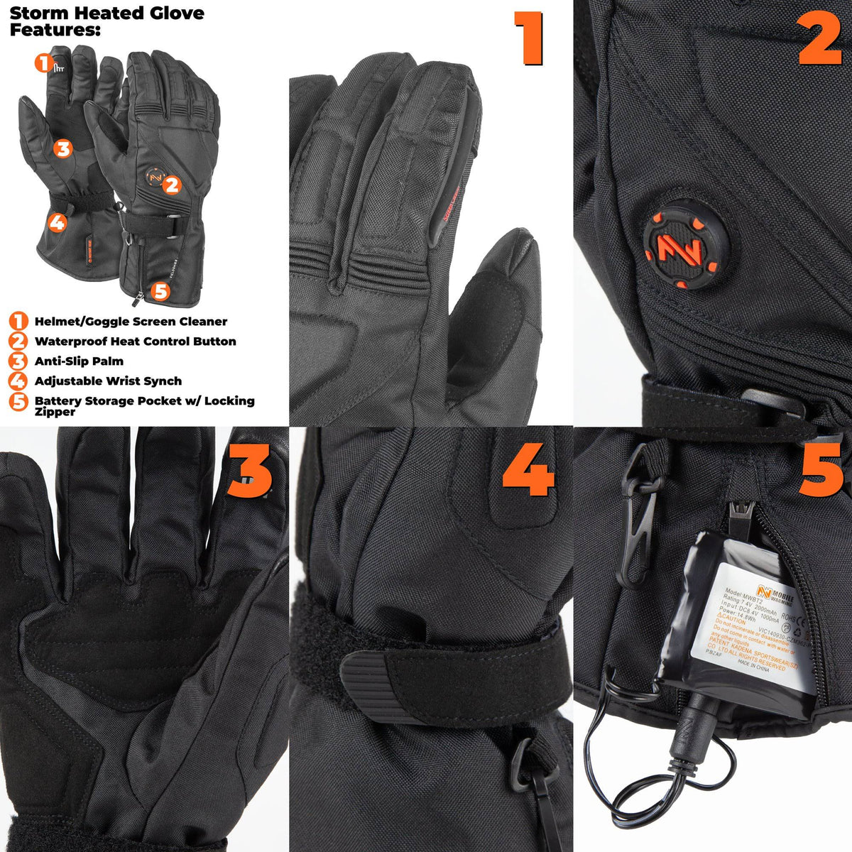 Heated Storm Glove, Black, 2XL S767873