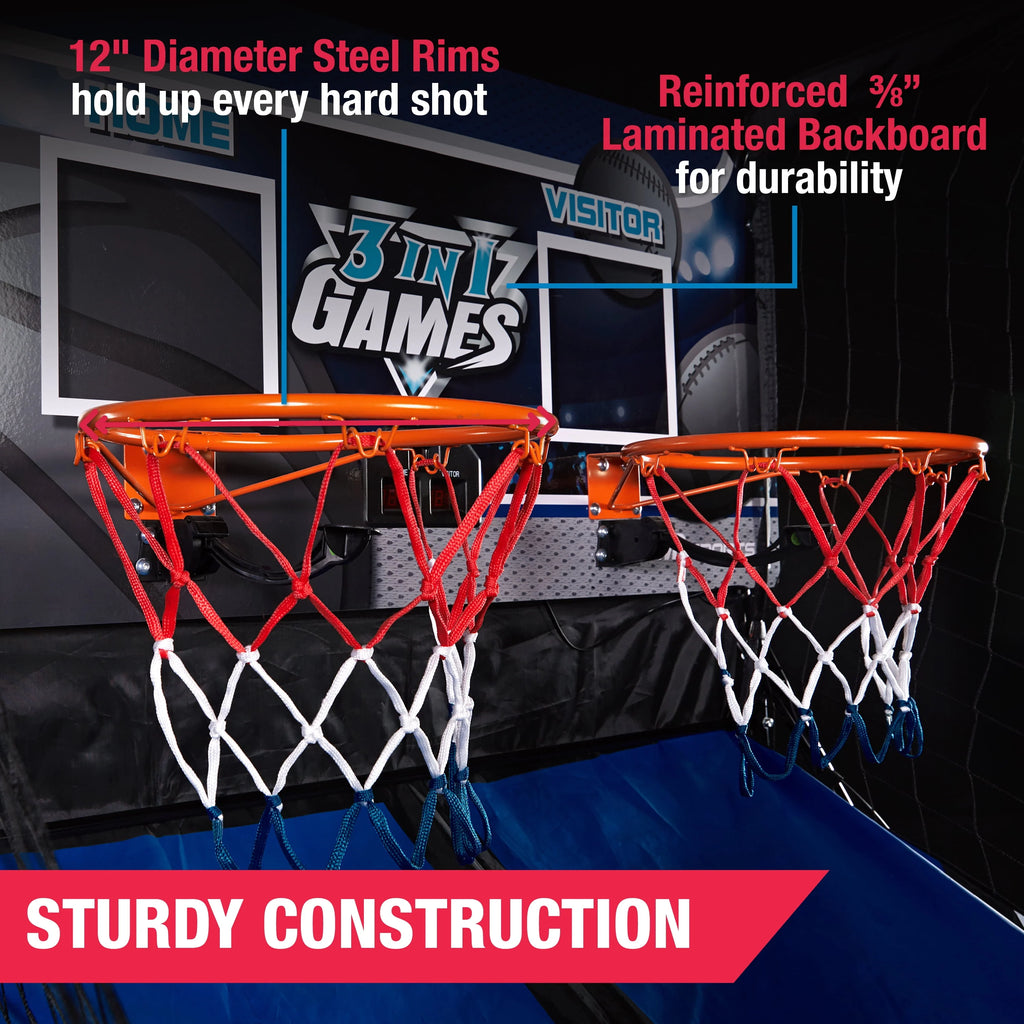 3 in 1 Basketball Football Baseball Game with LED Scoring System N56966