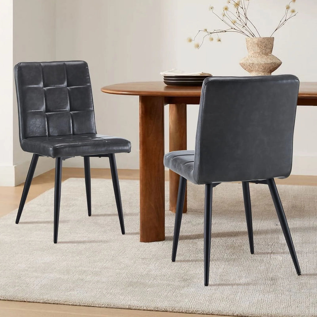 Faux Leather Upholstered Dining Chair Set of 2 Z3350