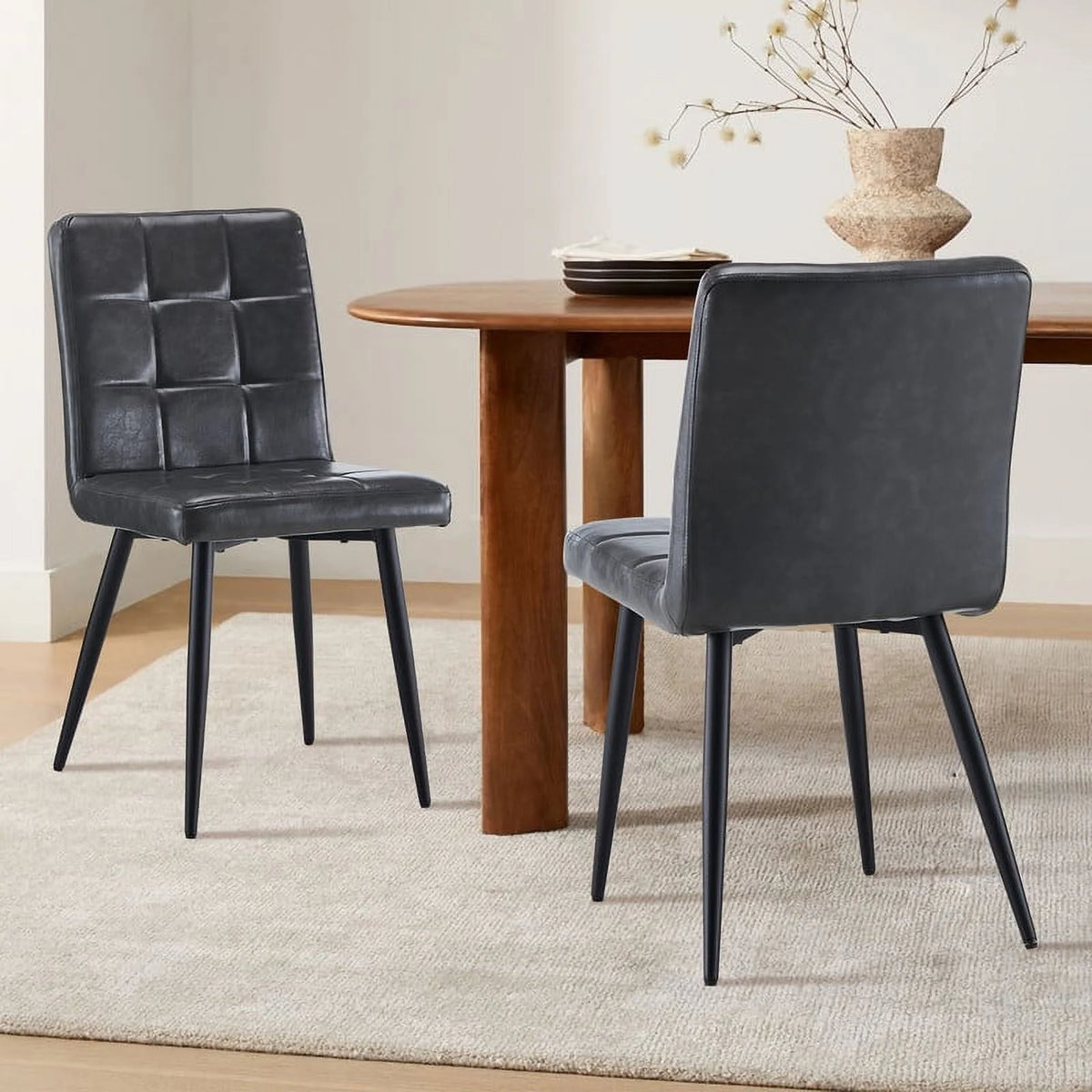 Faux Leather Upholstered Dining Chair Set of 2 Z3350