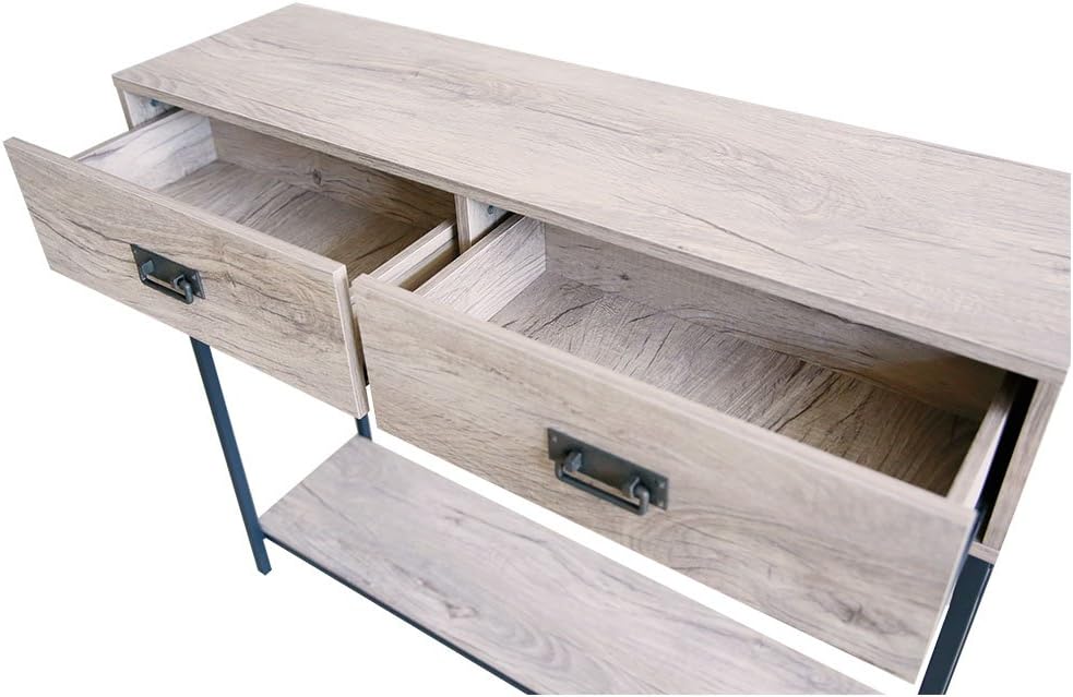 2 Drawer Oak Wood Console Table L712820
