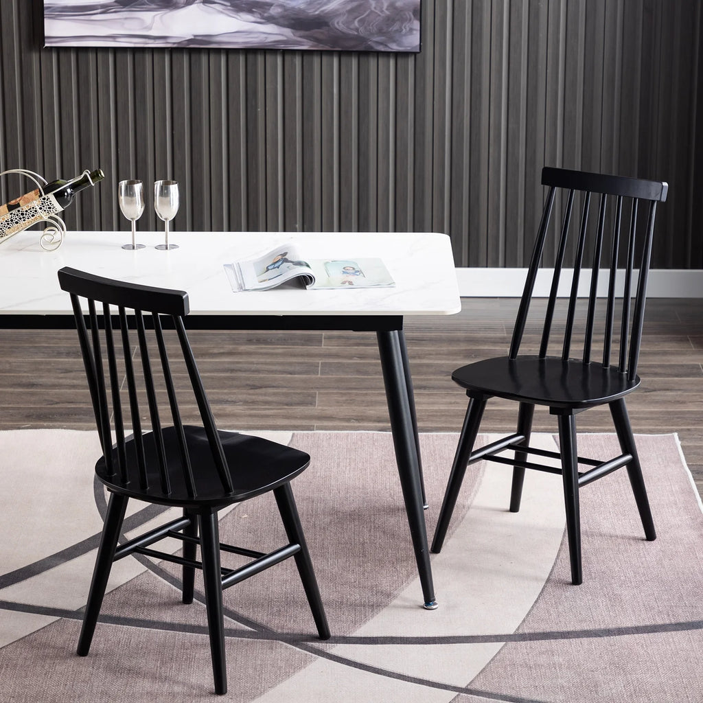 Black Wood Dining Chairs Set of 2 H6195