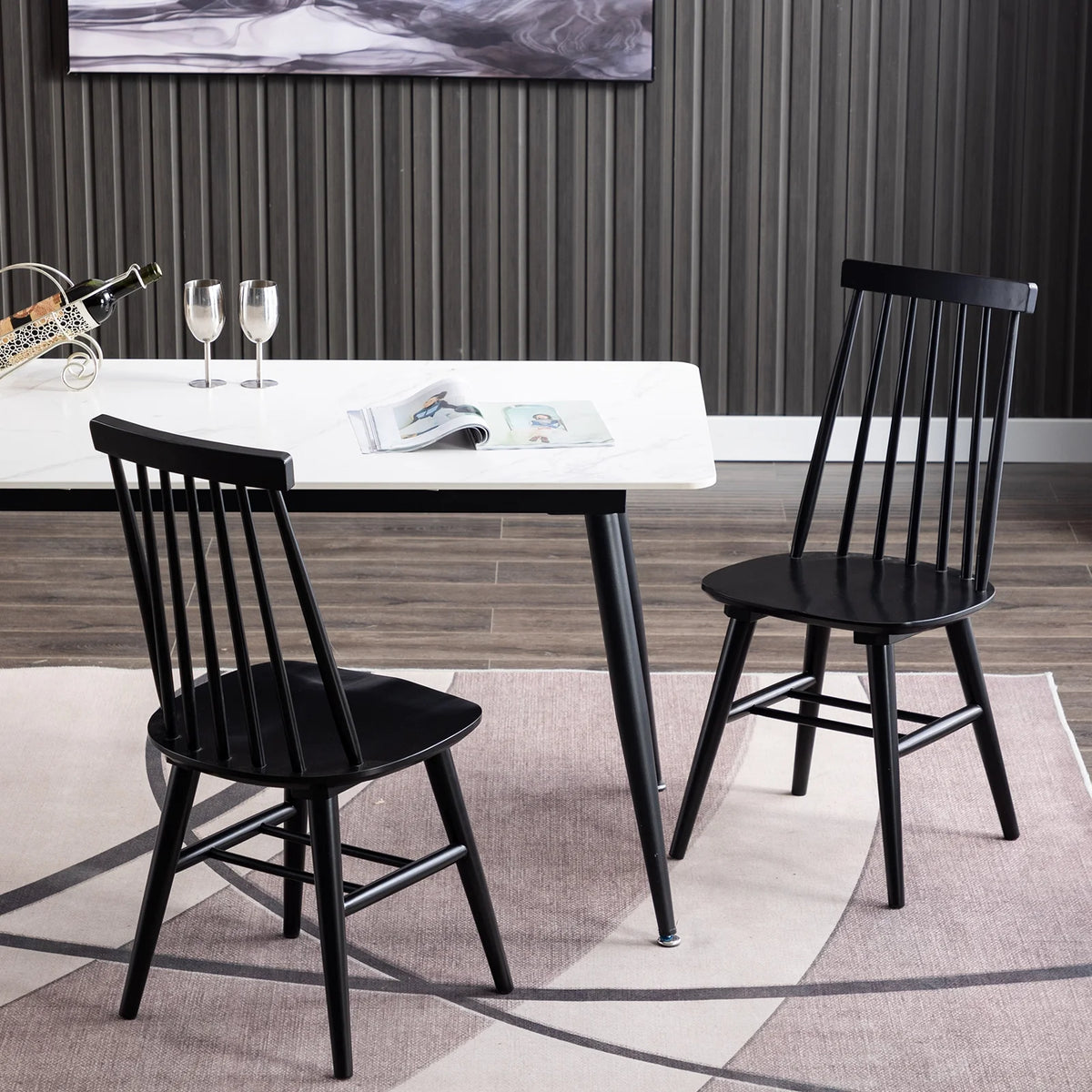 Black Wood Dining Chairs Set of 2 H6195