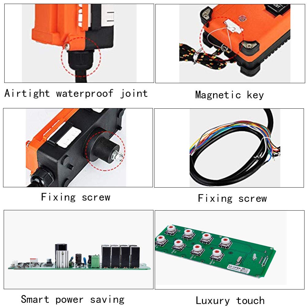Wireless Remote Control Transmitter & Receiver for Hoist Crane D7209