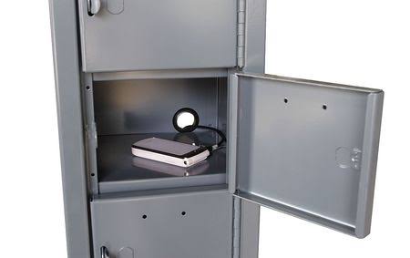 Cell Phone Locker, 10 High, Gray Z94676