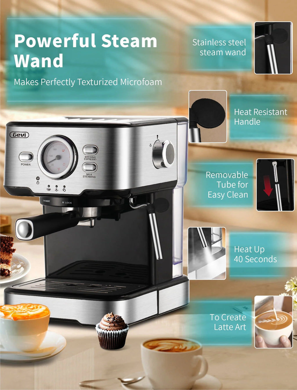 15 Bar Espresso Machine with Steamer Z4981