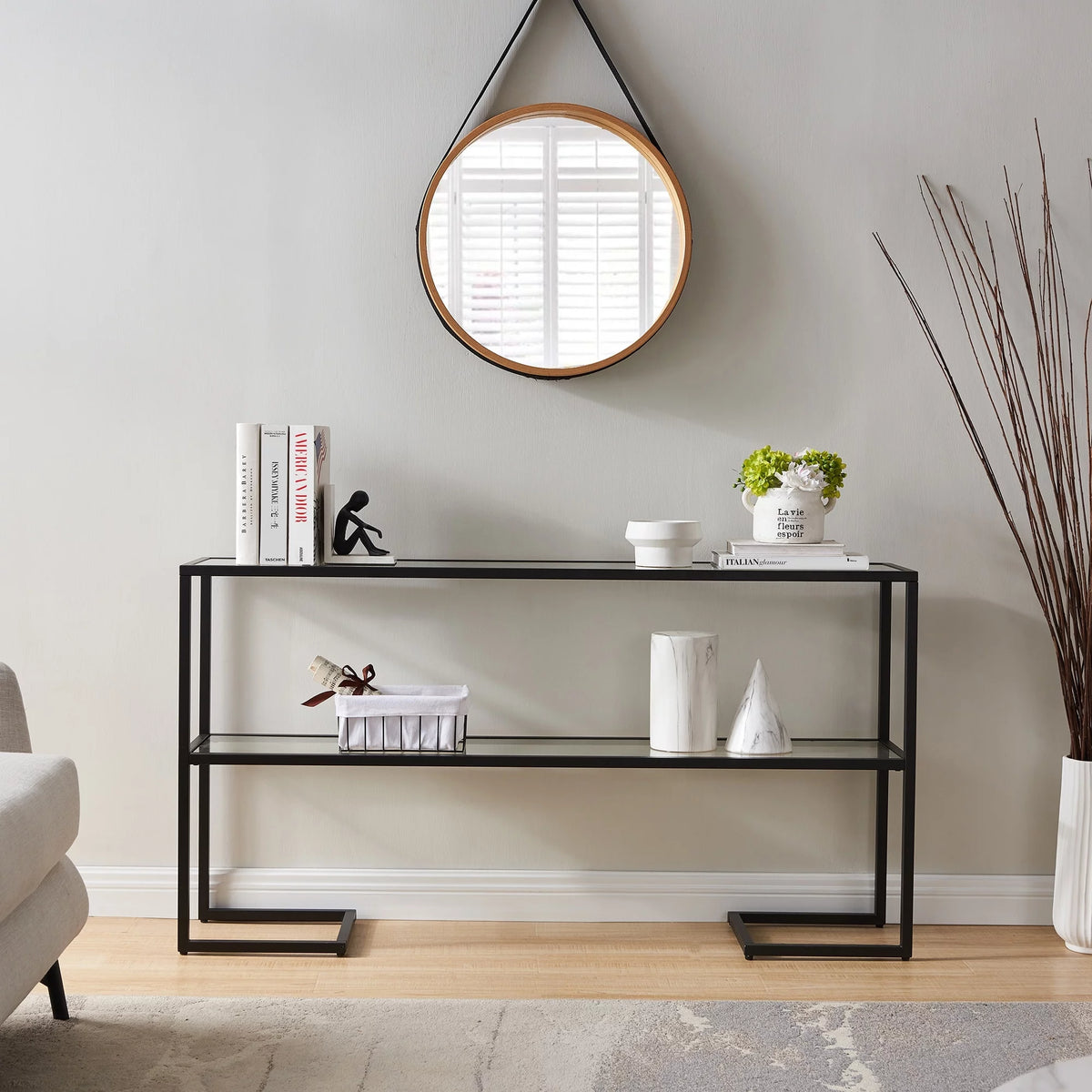 Console Table Gold Glass Top K6646