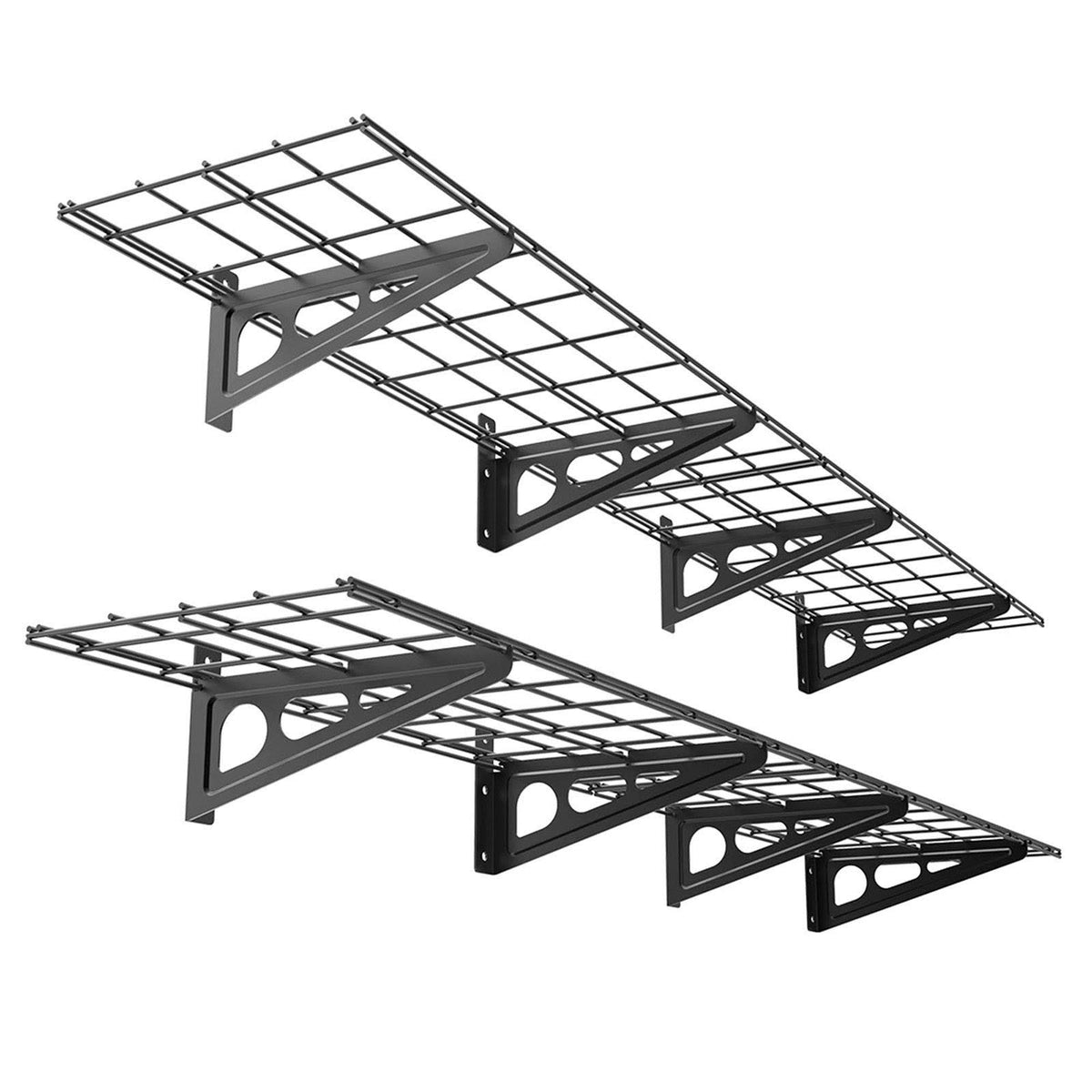 2-Pack 1x6ft Black Wall Shelf Garage Storage Rack D802289