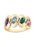 14kt Gold-Plated Birthstone Ribbon Ring F191049