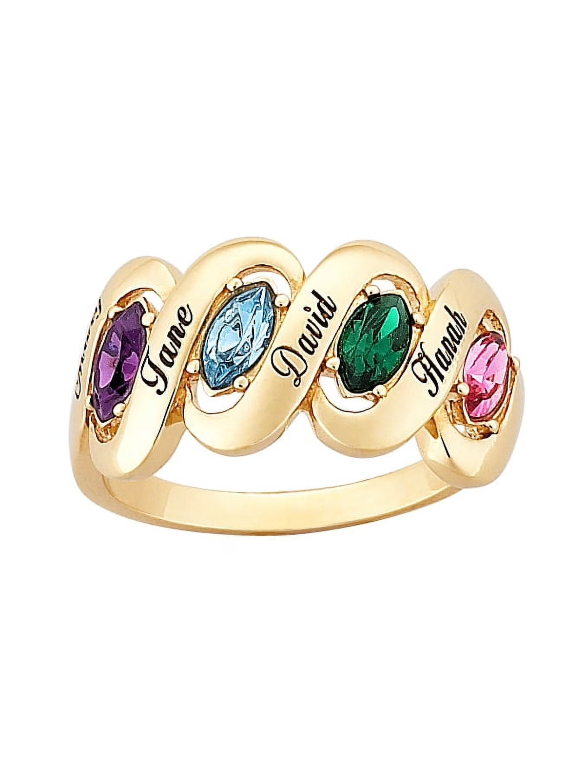 14kt Gold-Plated Birthstone Ribbon Ring F191049