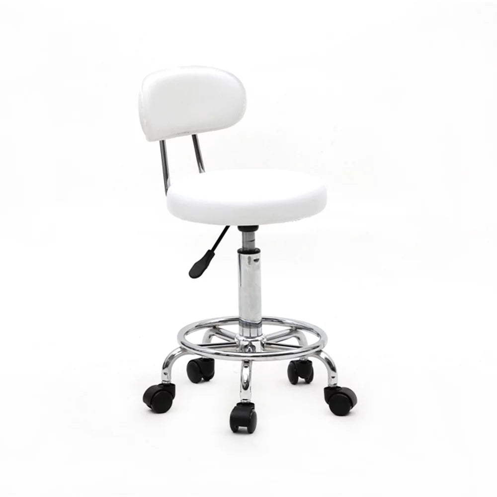White Adjustable Drafting Chair with Foot Rest B10616