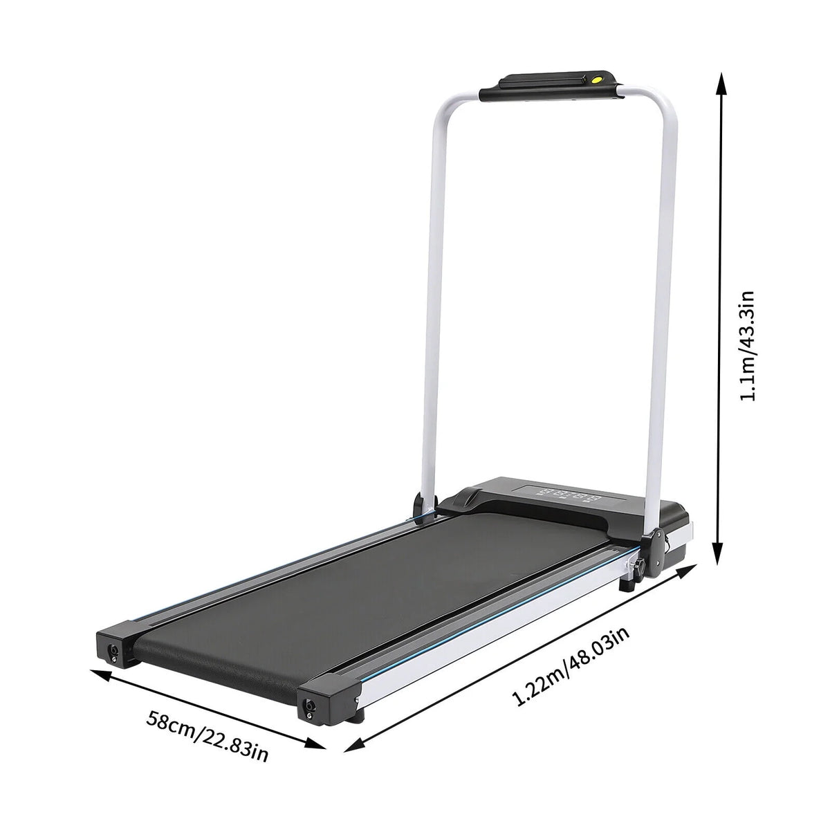 2 In 1 Electric Treadmill Walking Pad with Remote Black F26698