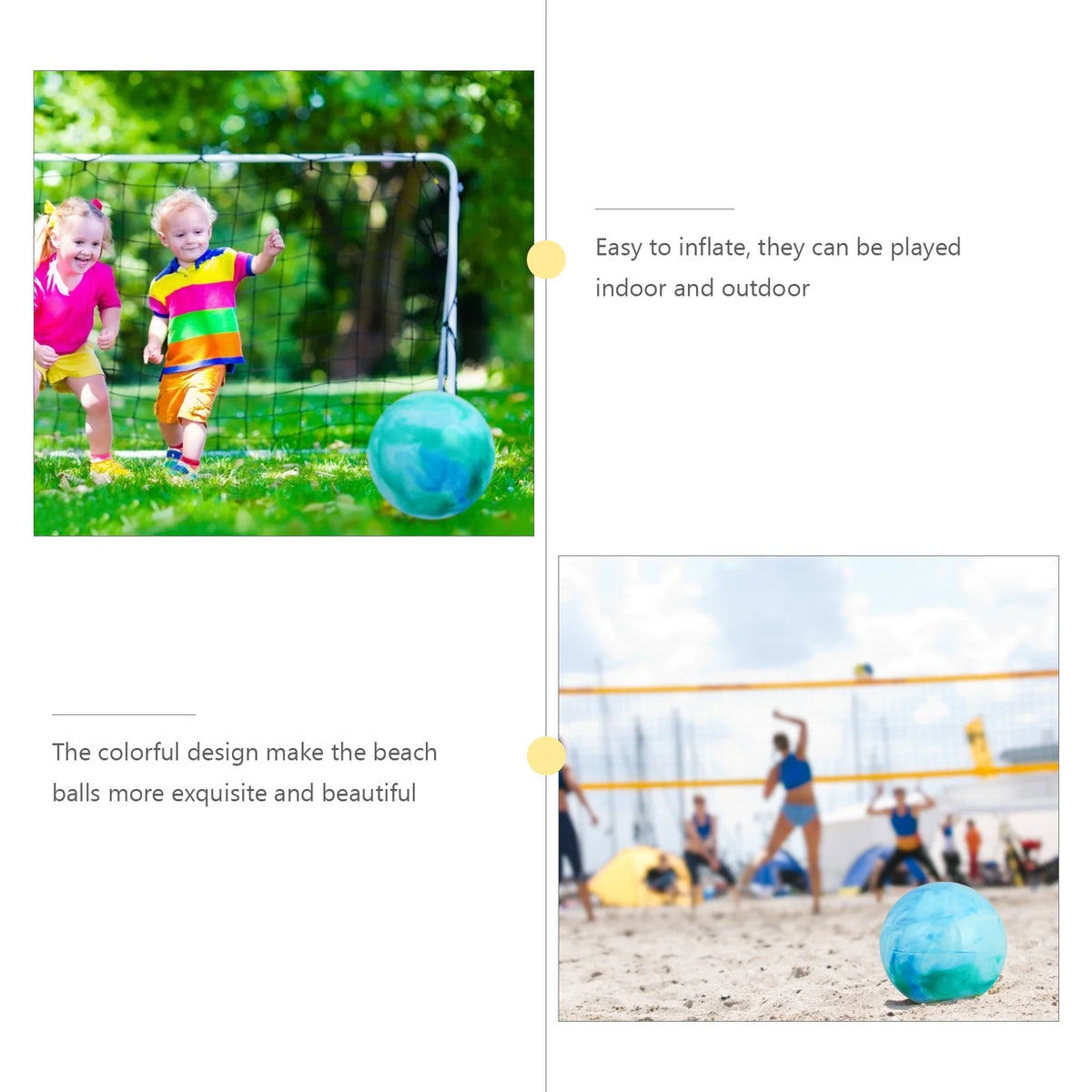 5 PCS Beach Ball Inflatables Glossy Panel Children’s Toys Pvc X536