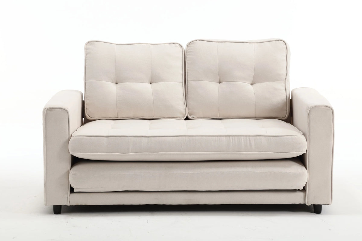Convertible 3 Fold Velvet Linen Sofa Bed Y55482