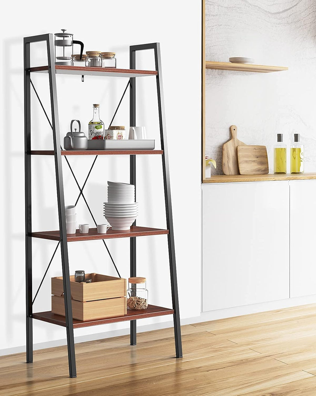4-Tier Industrial Ladder Bookcase C974