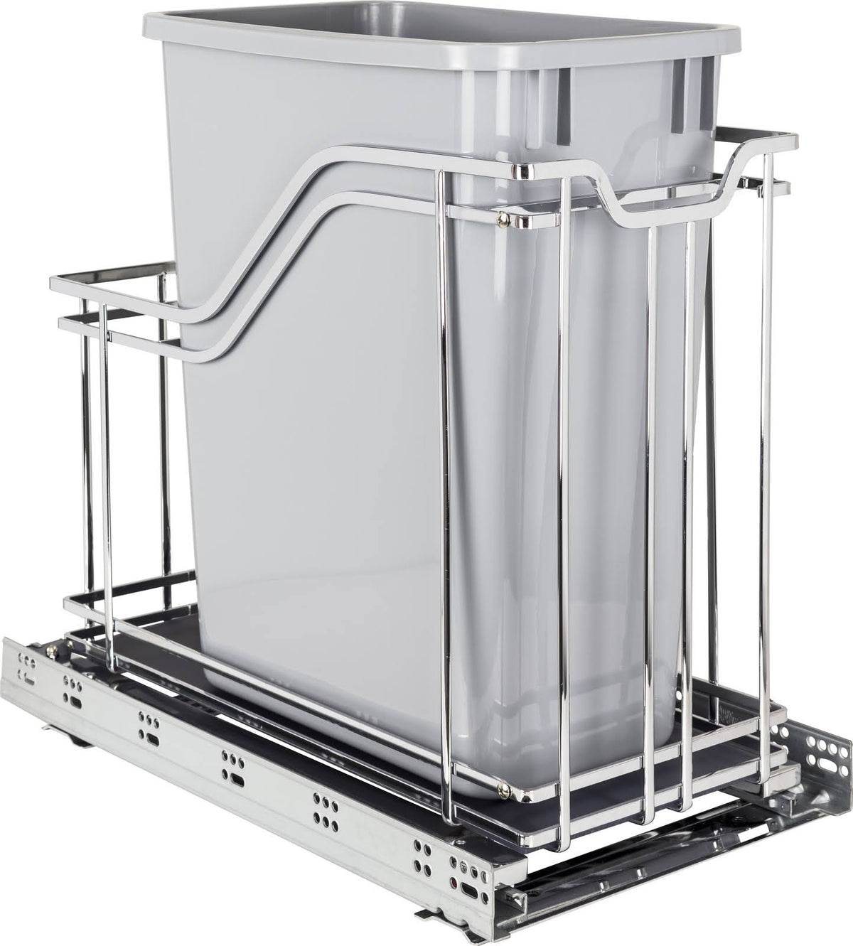 Polished Chrome Metal Trashcan S33749