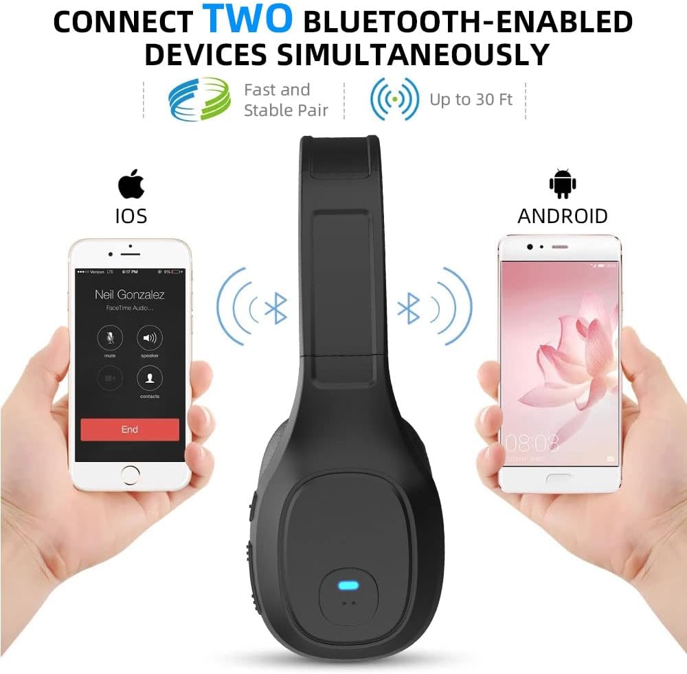 Wireless Bluetooth Headset with Noise Canceling Microphone, Pack of 2 C976