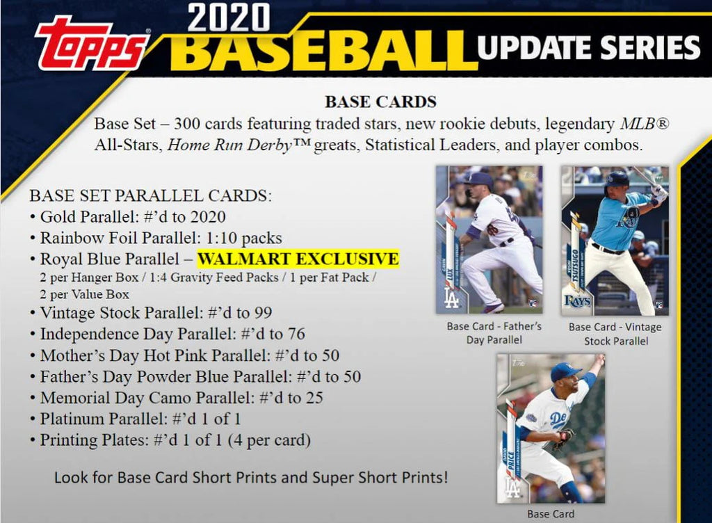 Topps Updates MLB Baseball Trading Cards Hanger Box 67 Cards K609389