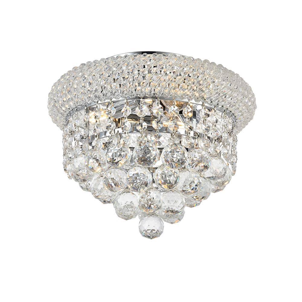 3 Light Chrome Flush Mount Cut Crystal X107227