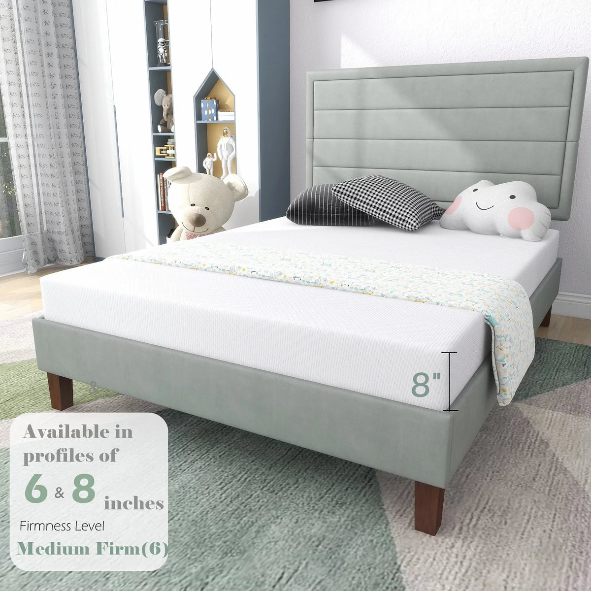 8 inch Full Size Medium Firm Memory Foam Mattress T17825