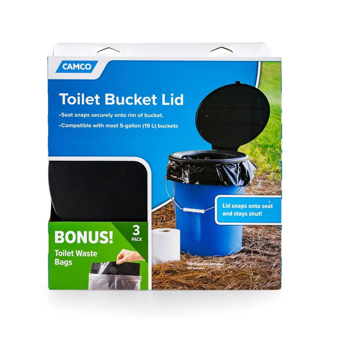 Black Bucket Toilet Seat with Lid I914155