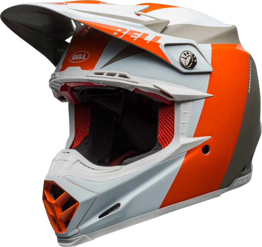 White Orange Sand Moto-9 Helmet P573