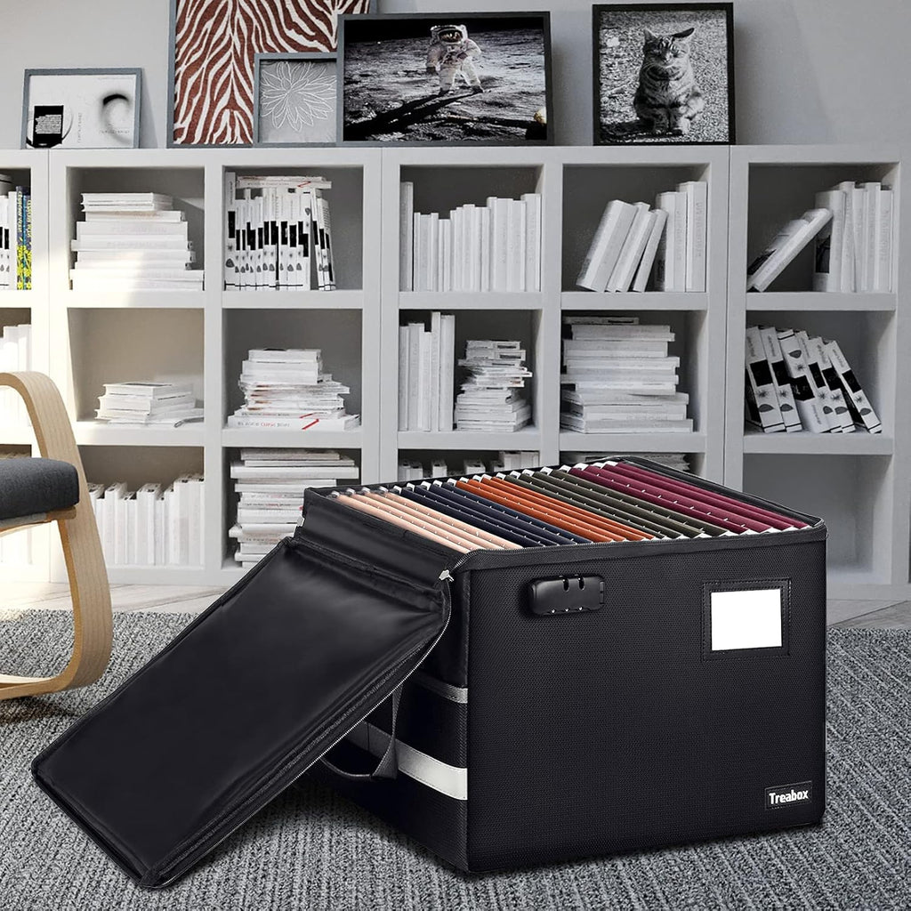 Fireproof File Storage Box with Lock, Pack of 2 L56374