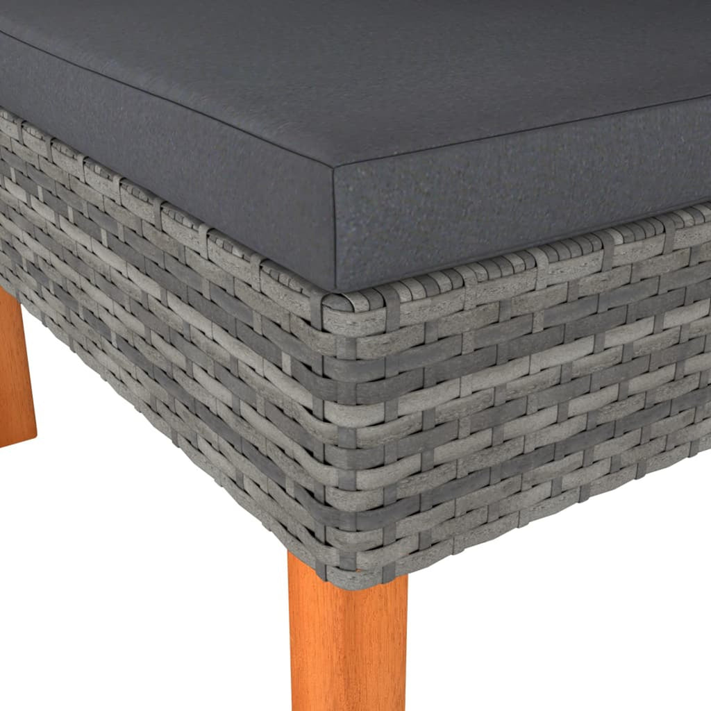Corner Sofa Poly Rattan and Solid Eucalyptus Wood T8816