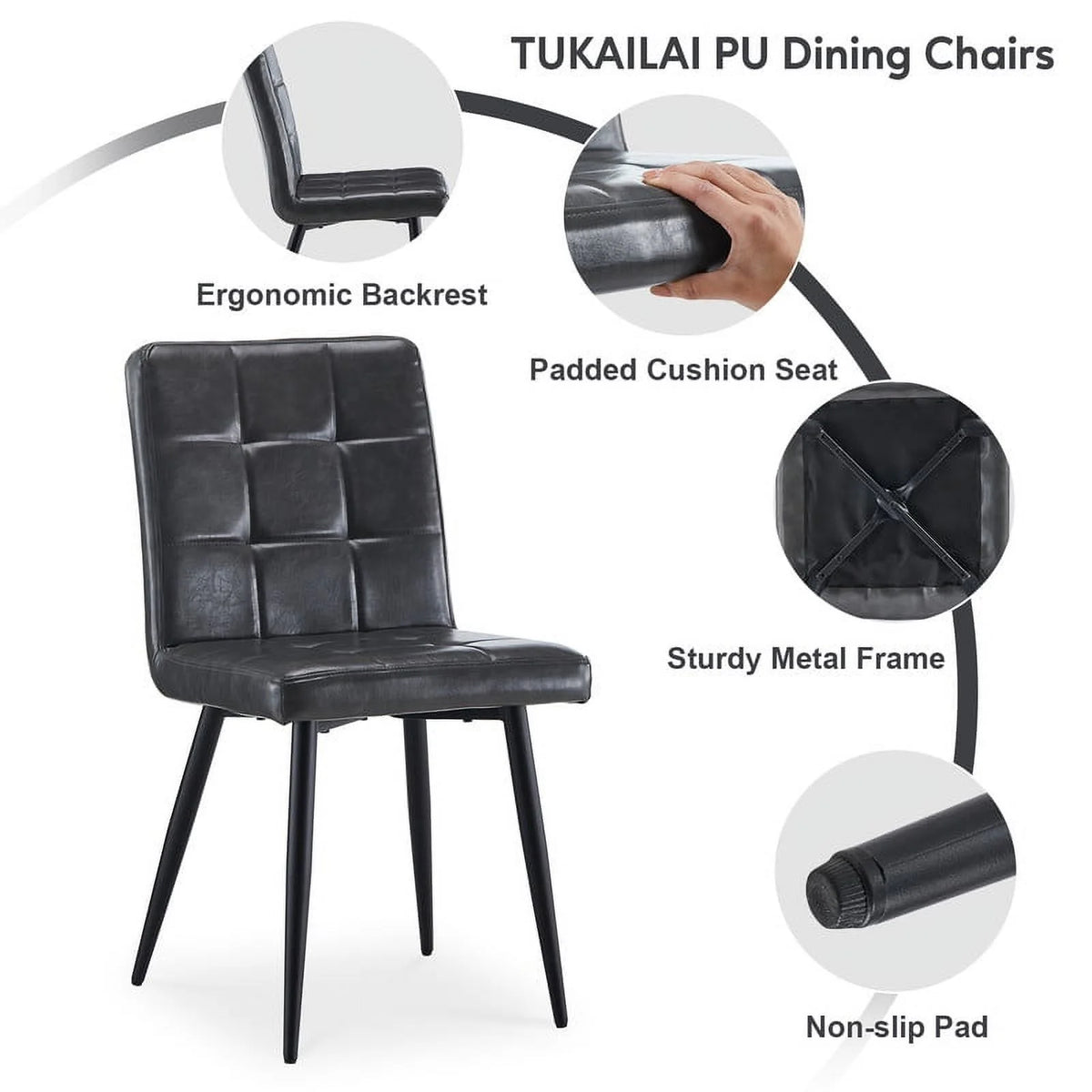 Faux Leather Upholstered Dining Chair Set of 2 Z3350
