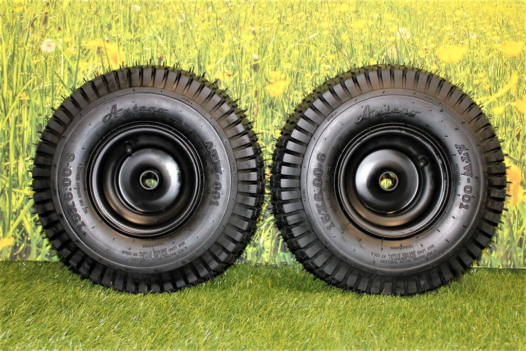 Matte Black 15x6.00-6 Lawn & Garden Tires & Wheels Set of 2 K2918