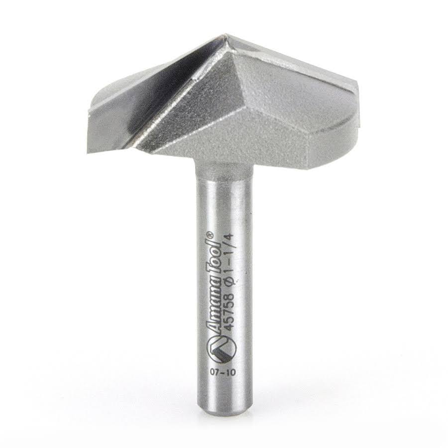 Carbide Tipped V-Groove 130 Deg x 1-1/4 Dia x 31/64 x 1/4 inch Shank S357