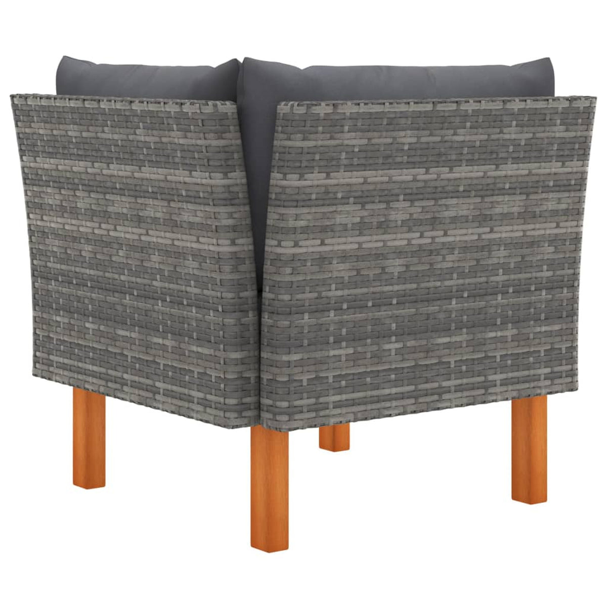 Corner Sofa Poly Rattan and Solid Eucalyptus Wood T8816