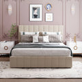 Upholstered Platform Bed Frame with Hydraulic Storage M247