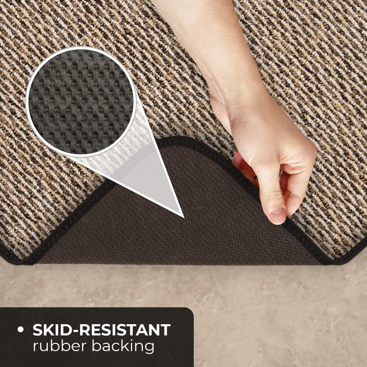 Black Skid-Resistant Carpet Runner V190