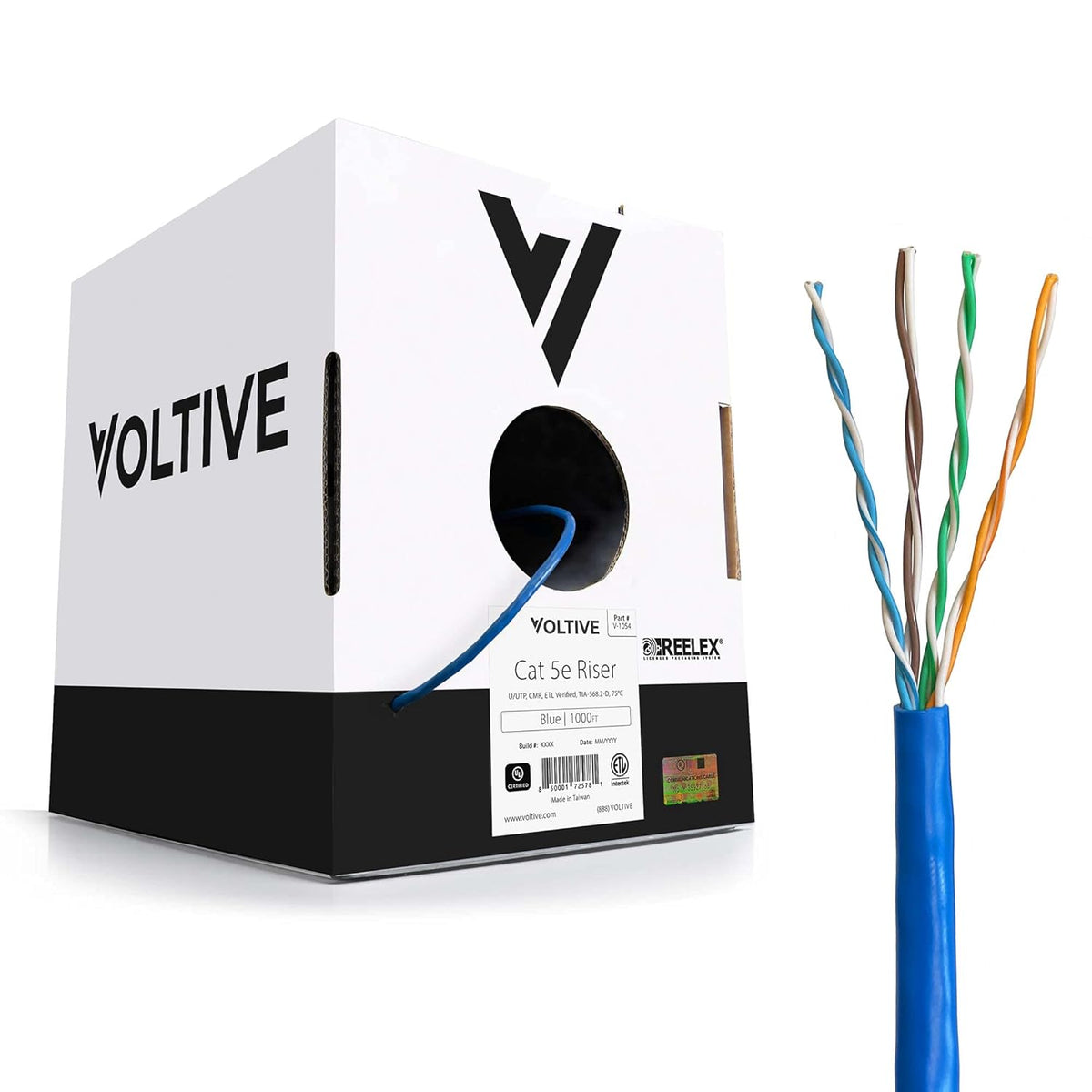 Blue 1000ft Solid Bare Copper Bulk Ethernet Cable K556028