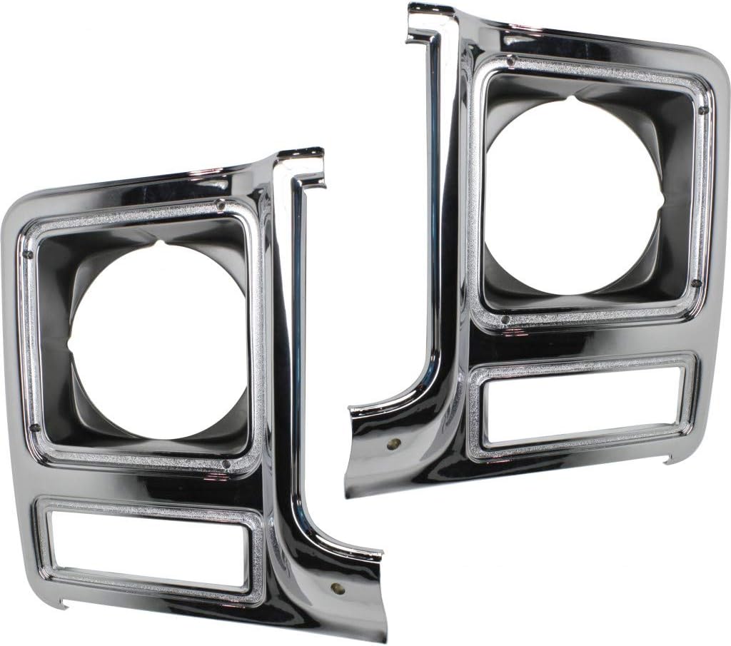 Chrome & Painted Dark Argent Headlight Door Pair for Chevy C10 C20 C30 1979 1980 G2355