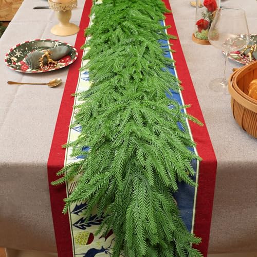 6 Ft 2 Pcs Artificial Norfolk Pine Garland Q920779