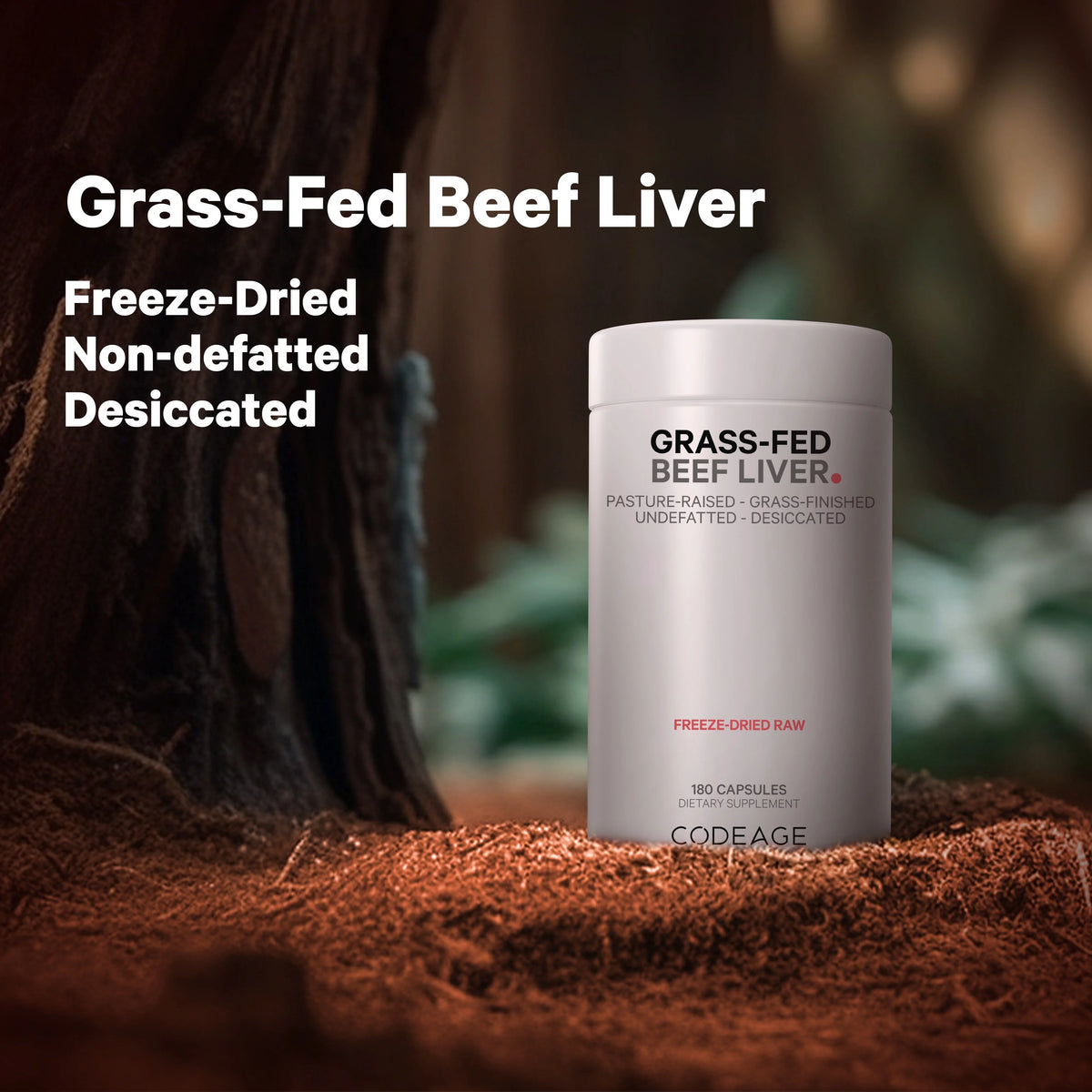 Grass-Fed Beef Liver Freeze-Dried Supplement, 180 ct Y289