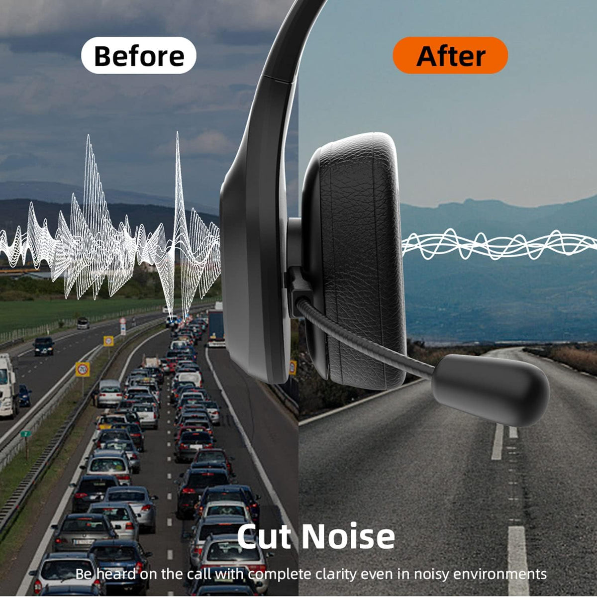 Wireless Bluetooth Headset with Noise Canceling Microphone, Pack of 2 C976