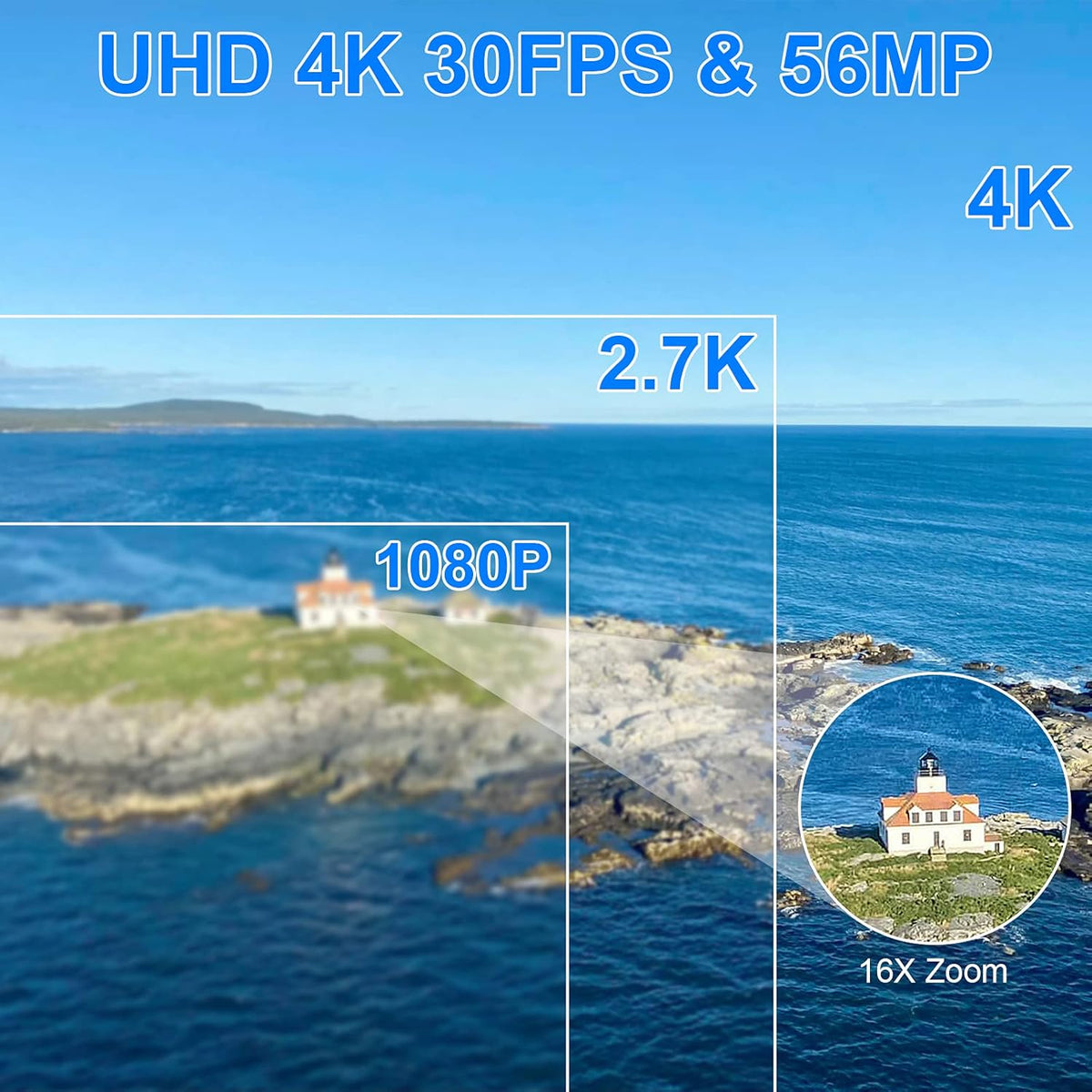 4K 56MP Vlogging Camera with External Microphone and IR Night Vision Q76349