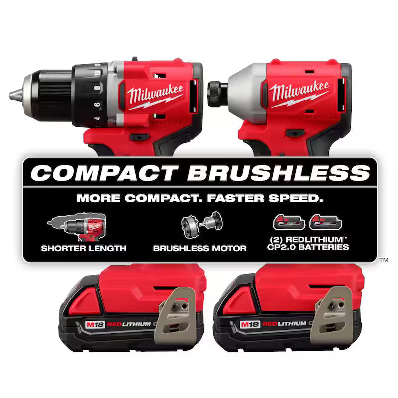 18V Lithium-Ion Brushless Cordless Compact Drill/Impact Combo Kit (2-Tool) with Oscillating Multi-Tool M199045