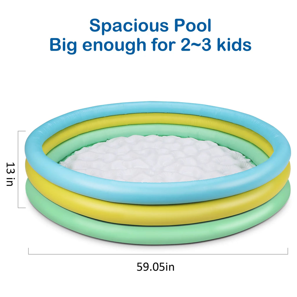 59'' x 13'' Inflatable 3 Rings Round Kiddie Pool M509