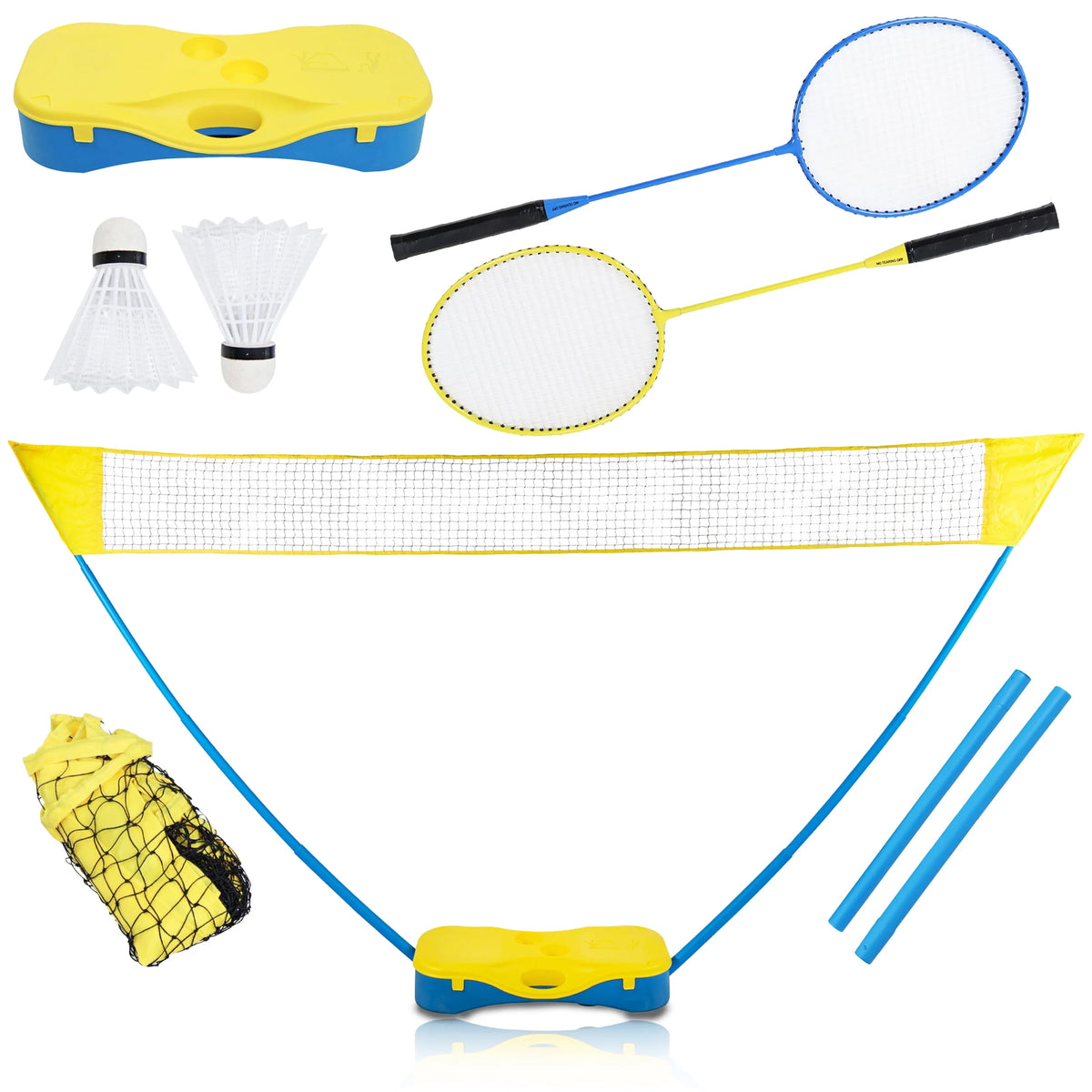 Outdoor Badminton Set with Net Rackets and Birdies K894802