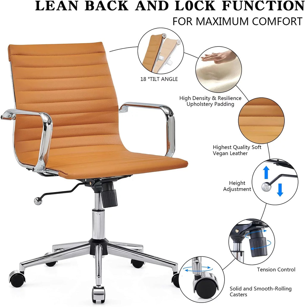 Ergonomic Office Chair with Back Support and Caster Wheels H236271