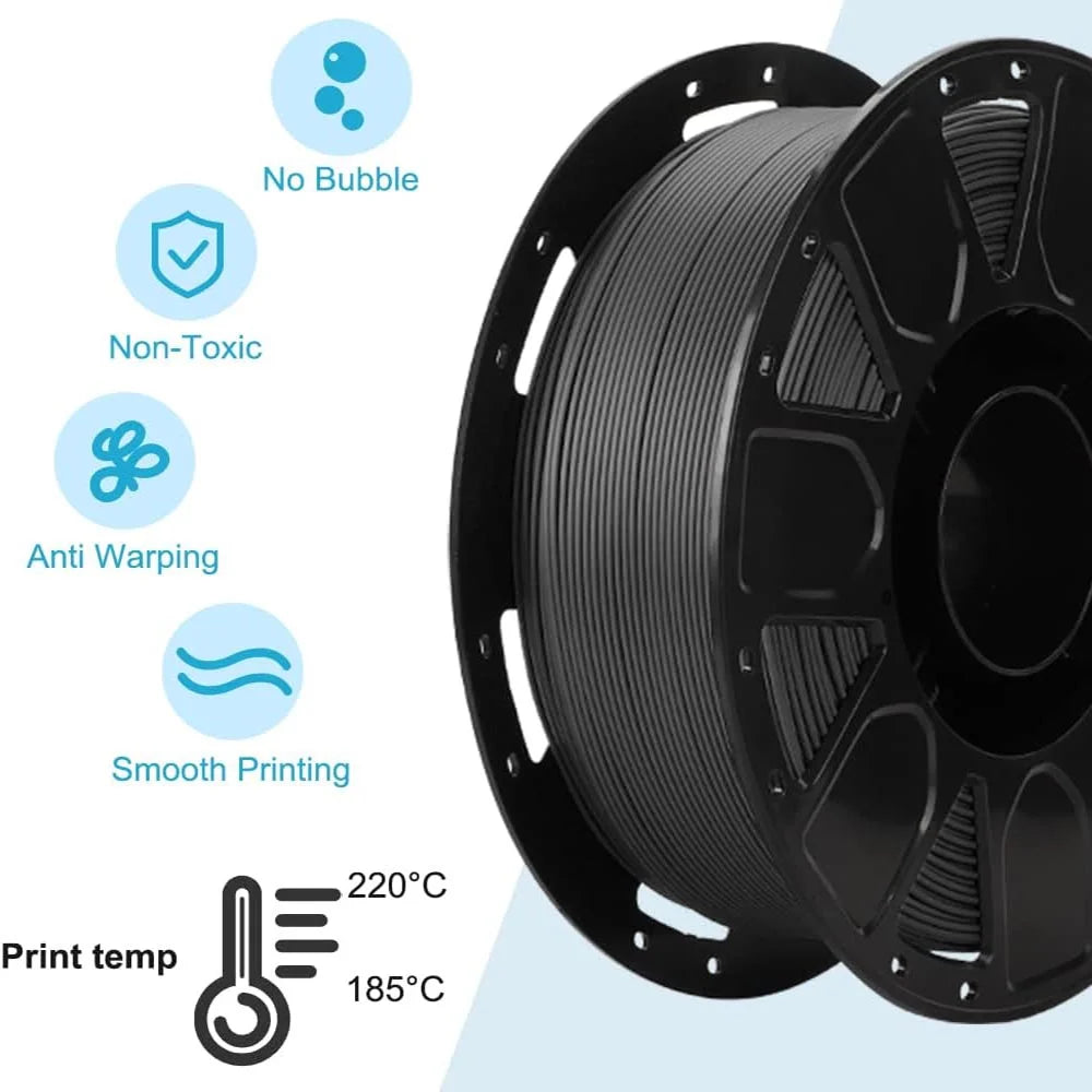 10 Packs 1.75mm PLA 3D Printer Filament Black G355741