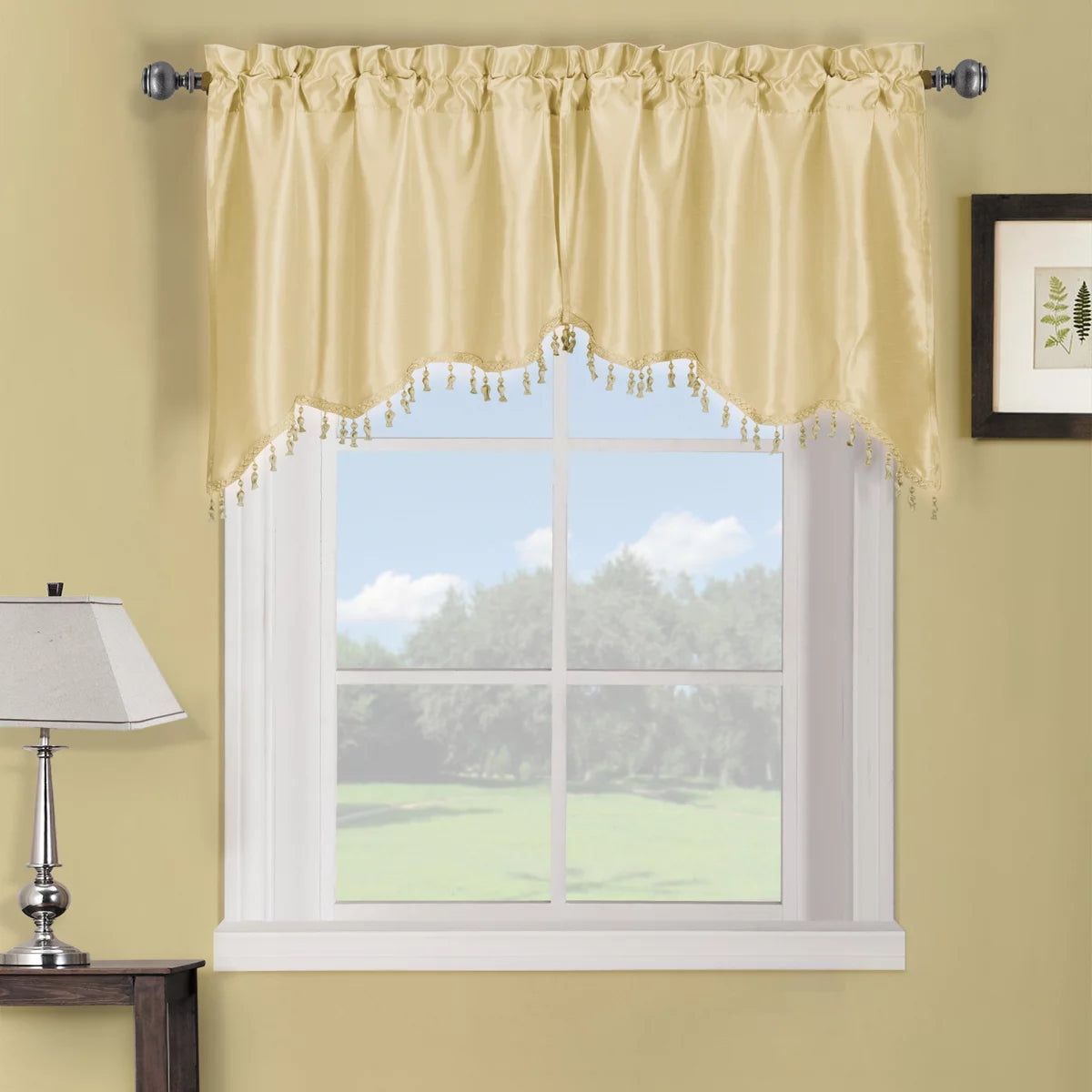 Ivory Rod Pocket Swag Valance Y5659