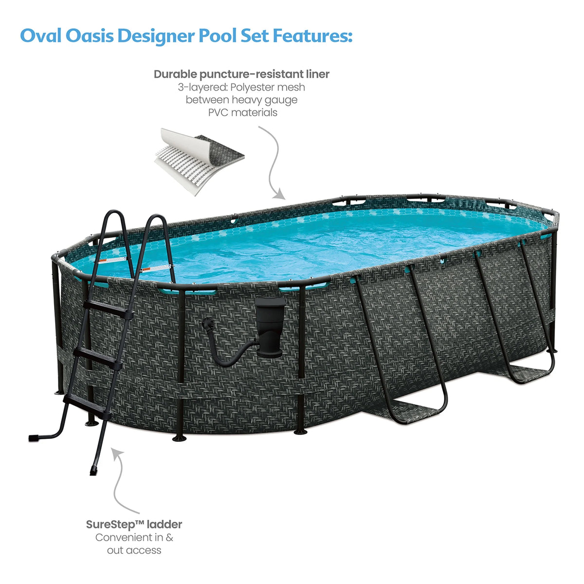 13' x 8' x 39.5 Oval Swimming Pool M419315