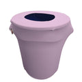Lilac Stretch Spandex Trash Can Cover, 32 gal. Round T9188