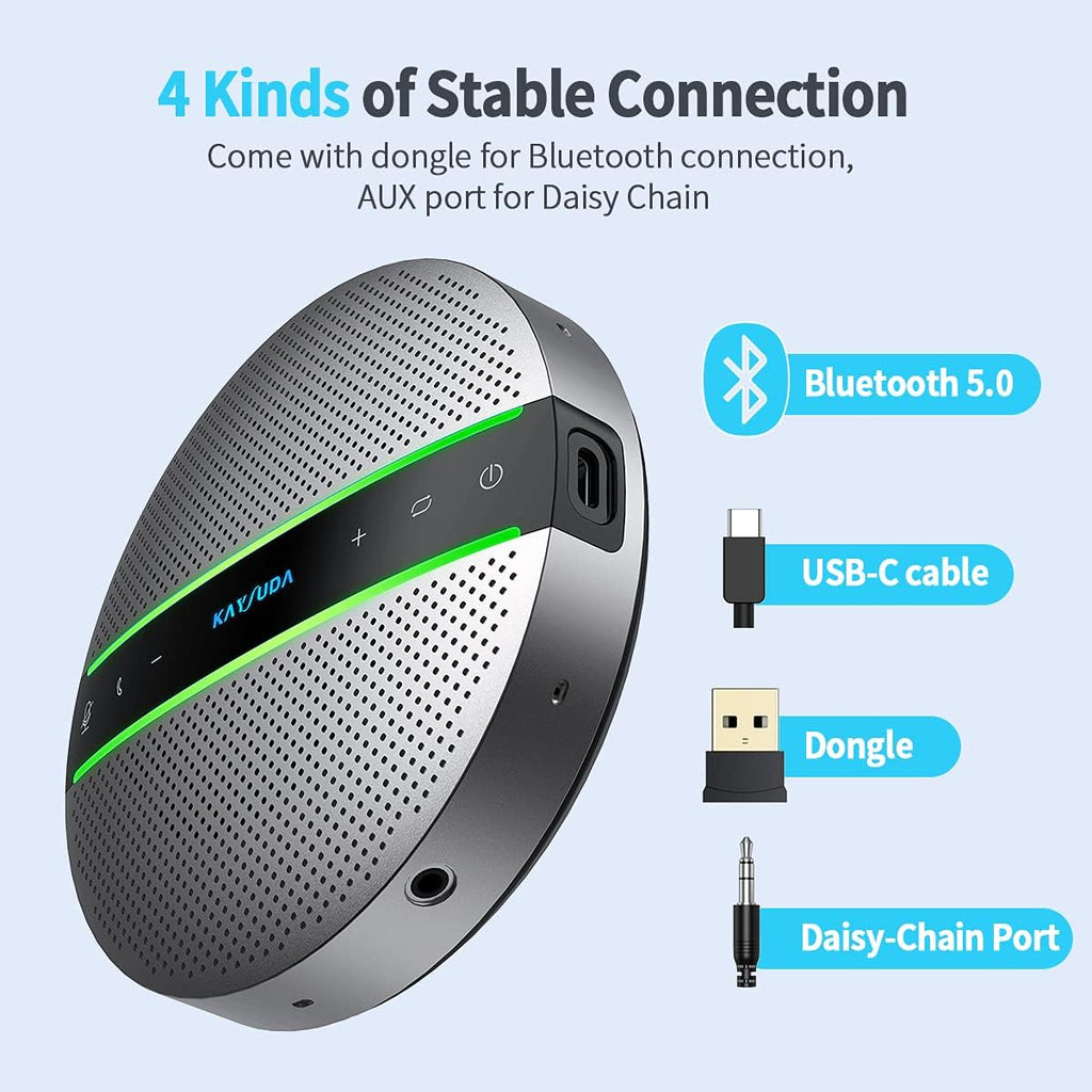 Bluetooth Speakerphone with 6 Microphones, 18H Call Time, Bluetooth 5.0 V466